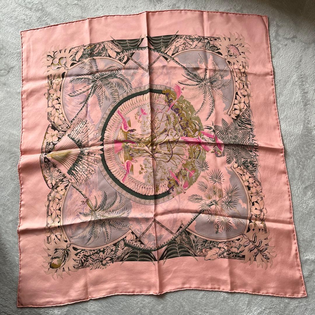 美品　HERMES スカーフ　ピンク