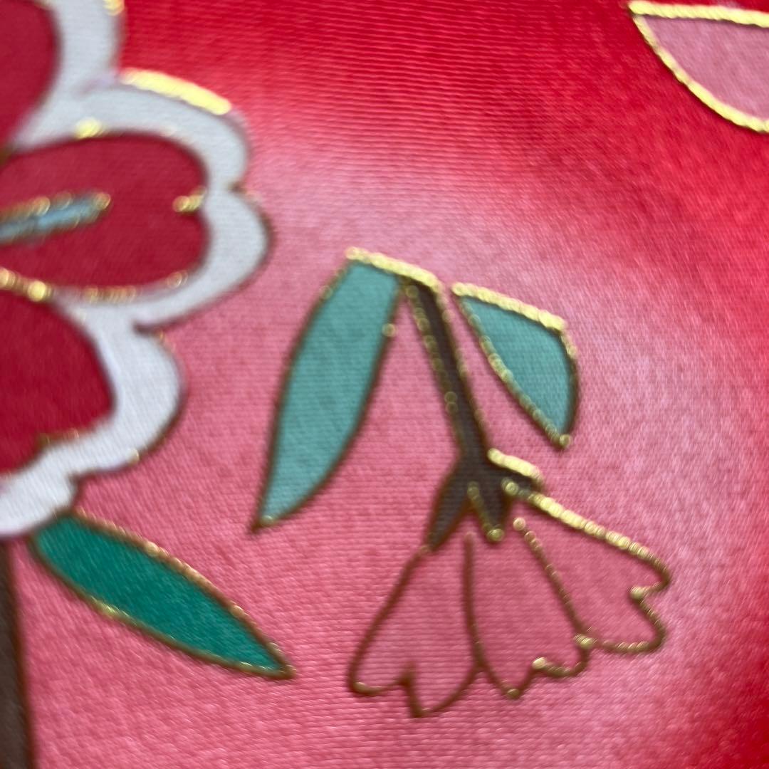 四つ身　着物　七五三　七歳　正絹　手書き友禅　赤