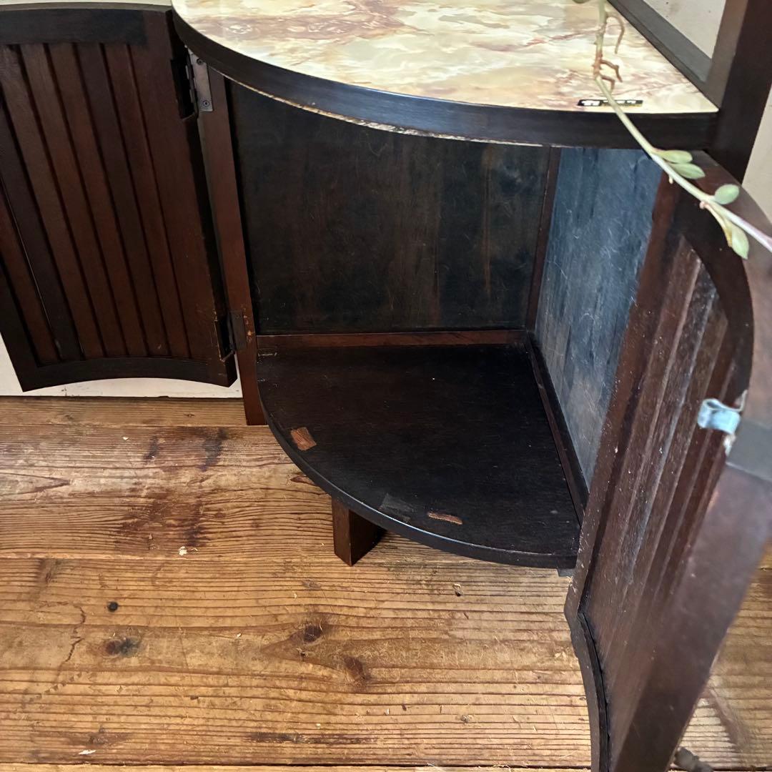 オールドカリモク ヴィンテージ コーナーラック シェルフ 棚 マーブル