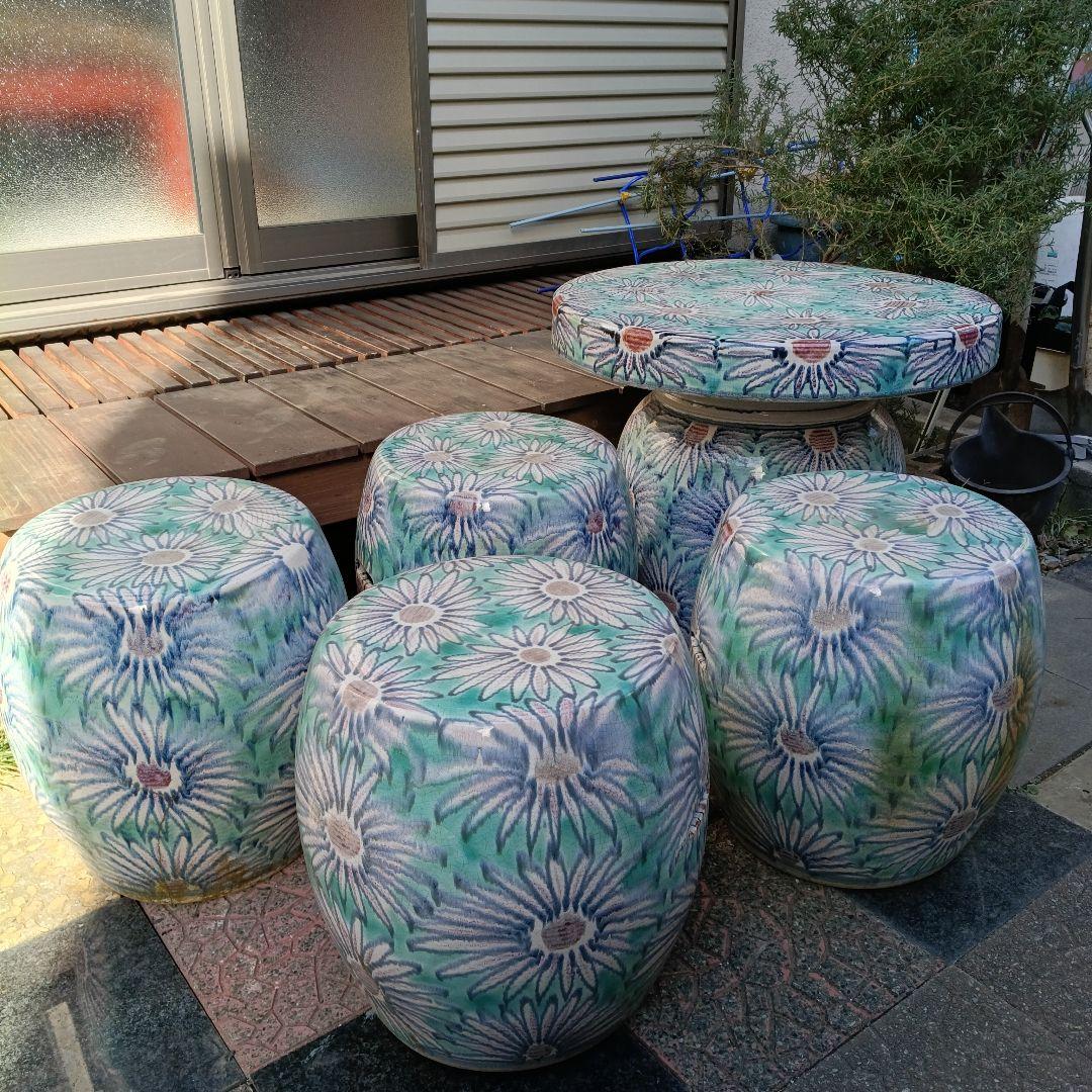 陶器テーブル イス ガーデン ガーデニング 町田市