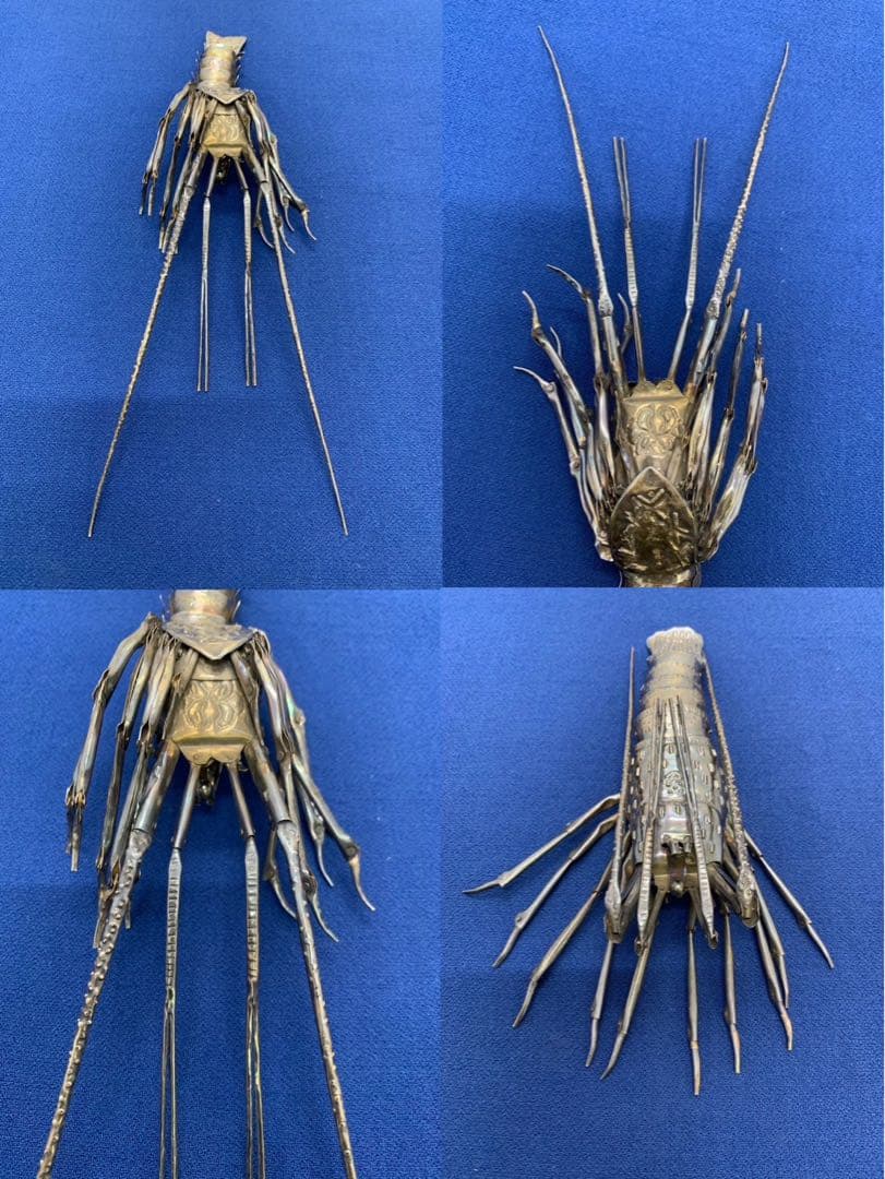 ★初だし★純銀 海老 73.5g 自在置物 縁起物/検 明珍宗之