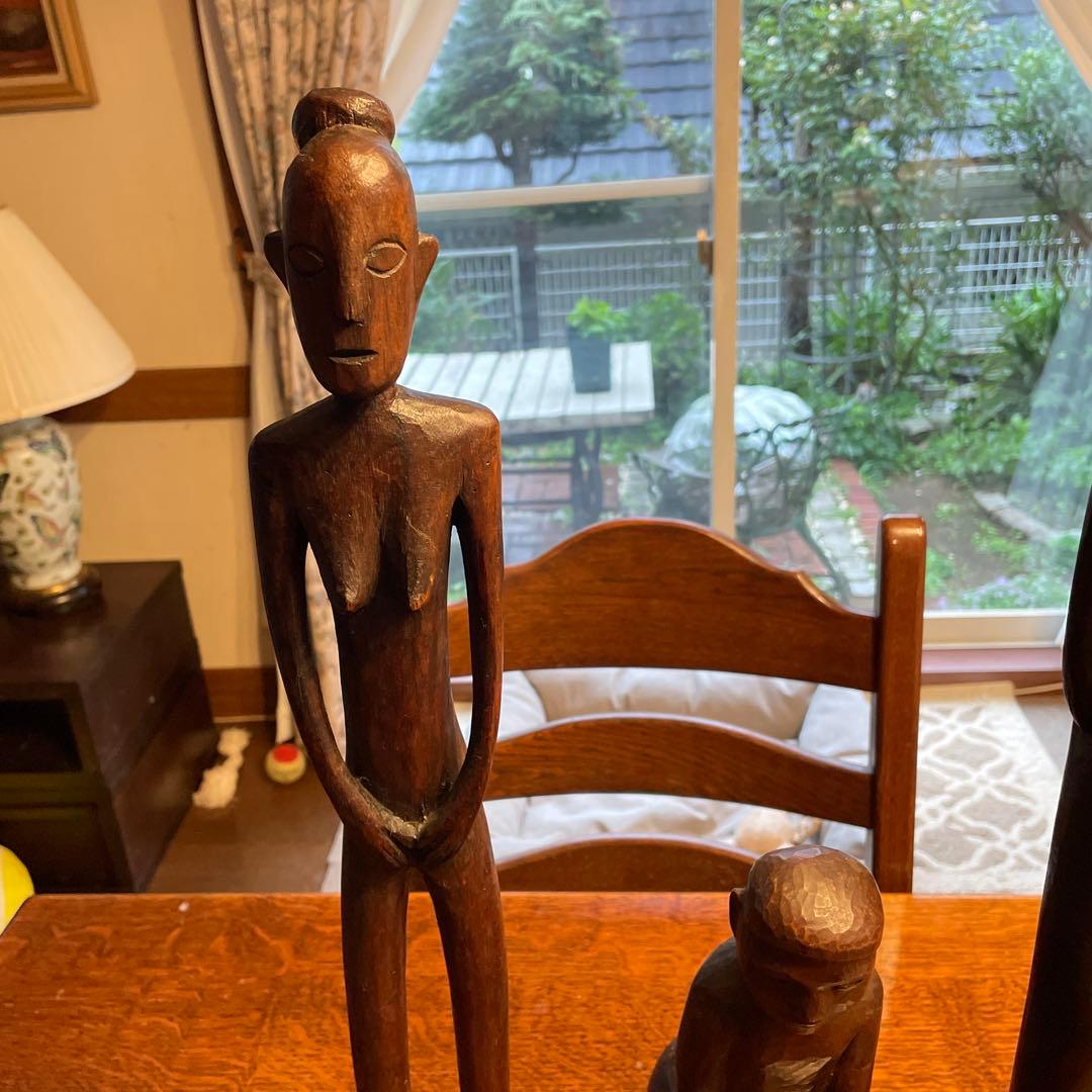 アフリカンスタイル 木製彫刻セット