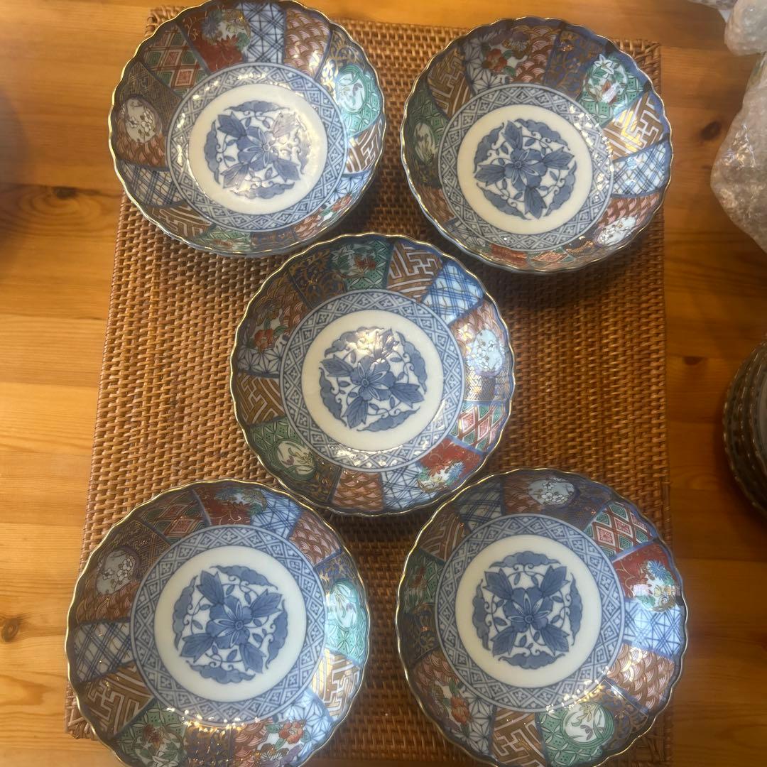 三洋陶器　龍峰窯　祥瑞花丸小鉢揃　セット