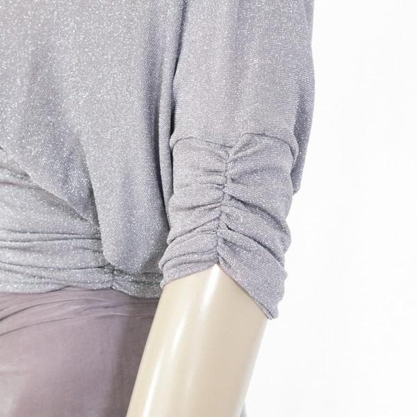 新品 エリザベッタフランキ 五分袖トップス 38 EKN730 Sサイズ ラメ