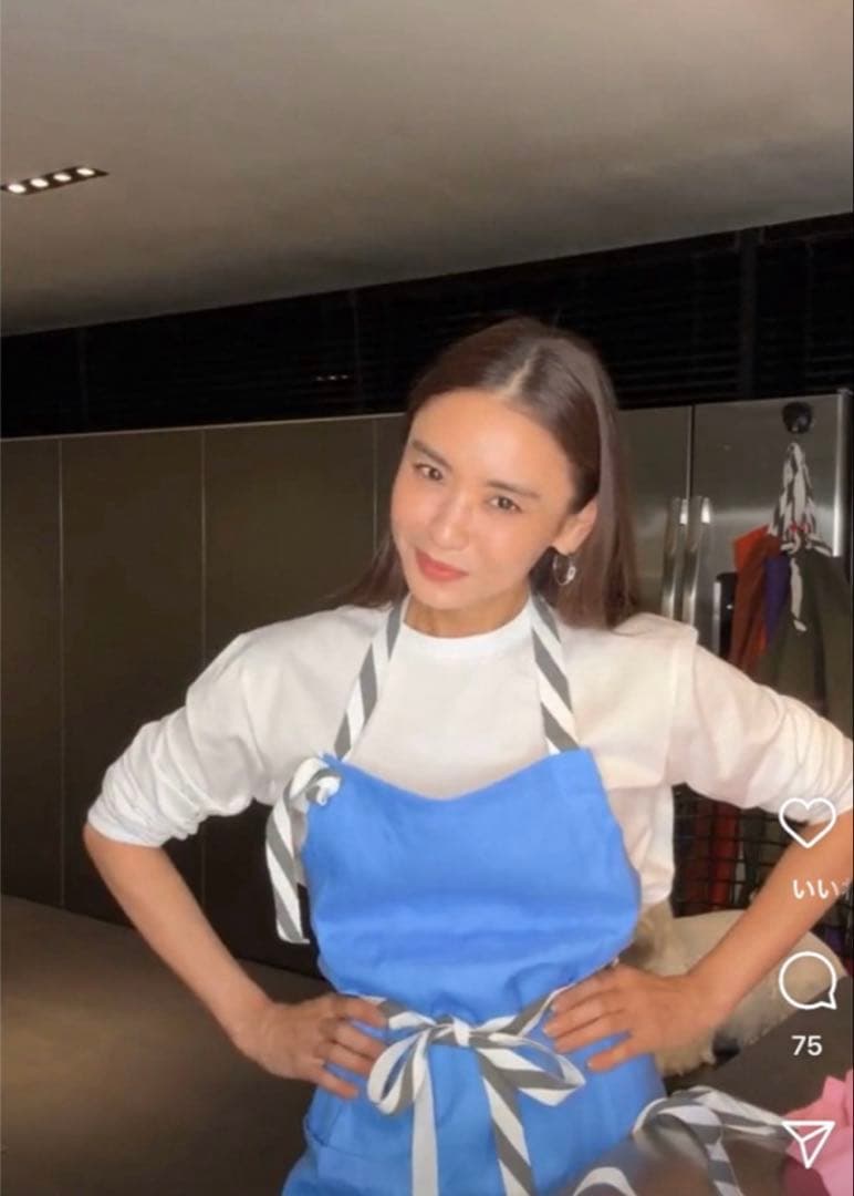 タキマキエプロン　ブルー　リネンエプロン