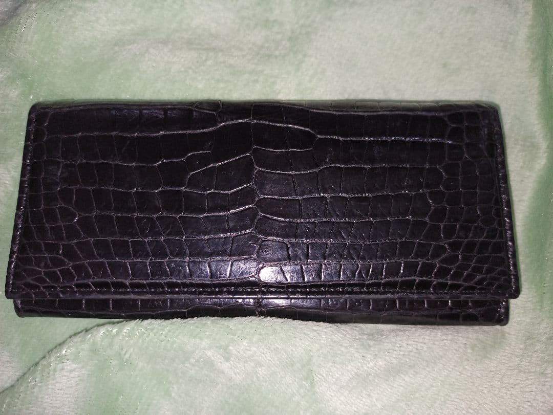 クロコ 長財布 無双 黒 ブラック