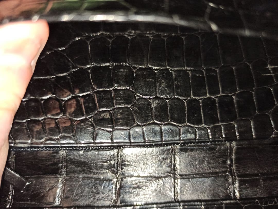 クロコ 長財布 無双 黒 ブラック