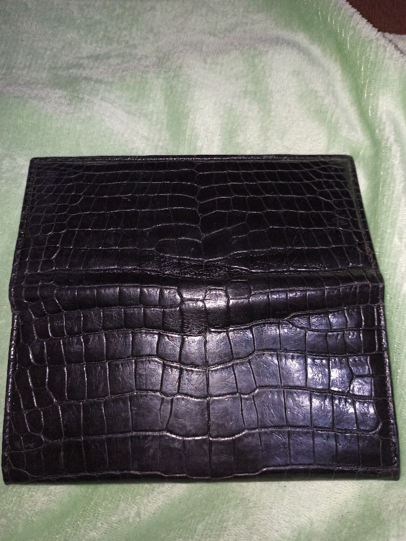クロコ 長財布 無双 黒 ブラック