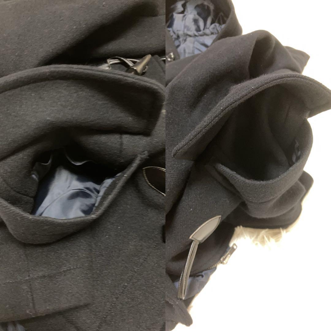 【美品】　イーストボーイ　ダッフルコート　フードあり　アンゴラ混　黒