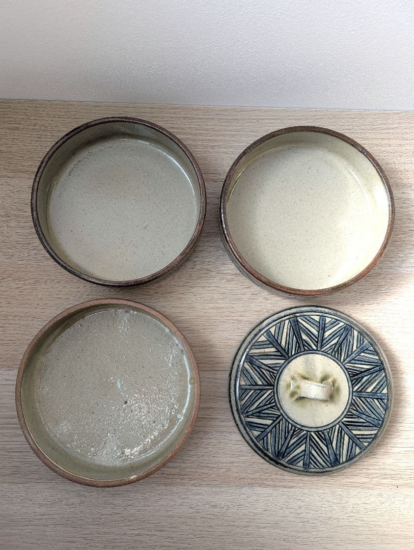 新品 やちむん 室生窯 蓋付き ドラ鉢 三段 重箱 ビームス fennica