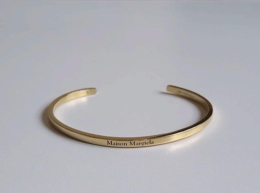 希少　Maison Margiela　ロゴナローバングル　ゴールド