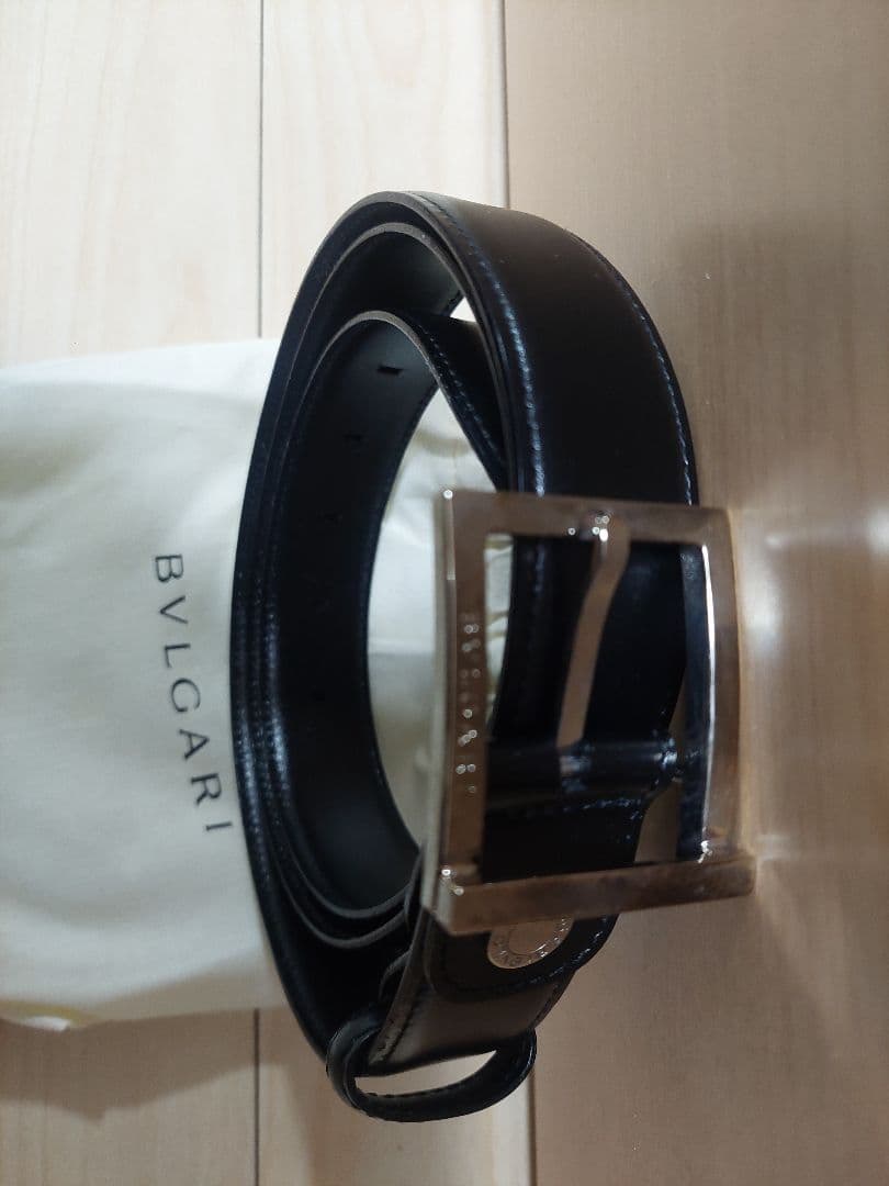 【未使用】BVLGARI　メンズベルト ブラック 箱・保存袋付き 正規品