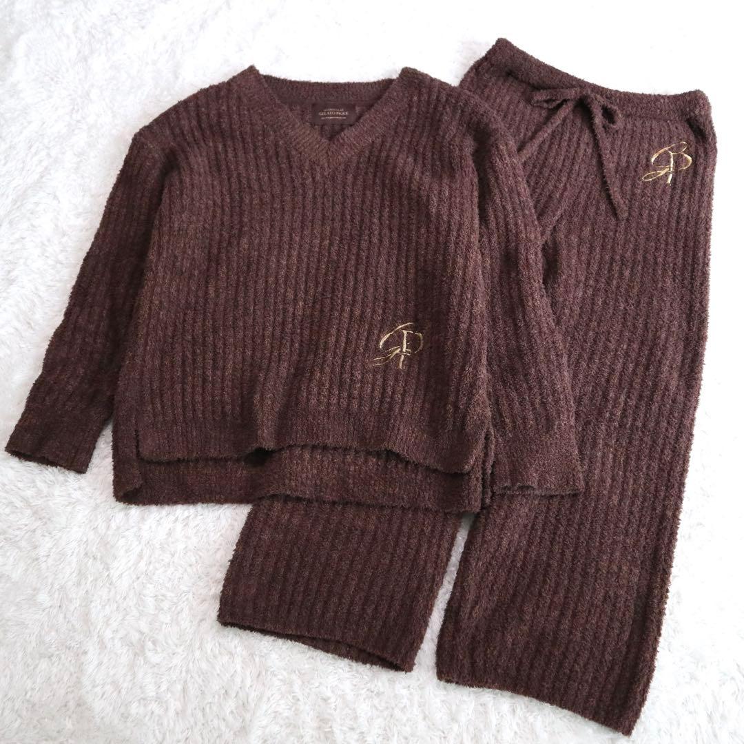 ジェラートピケ バレンタイン限定 べビモコメランジリブプルオーバー＆パンツセット