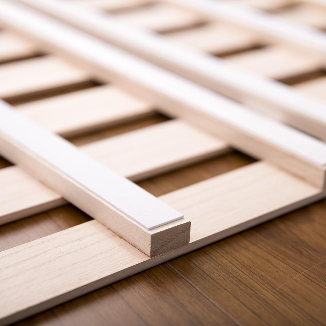 すのこベッド 折りたたみ天然桐 四つ折り ベッドフレーム セミダブル 4折桐木床