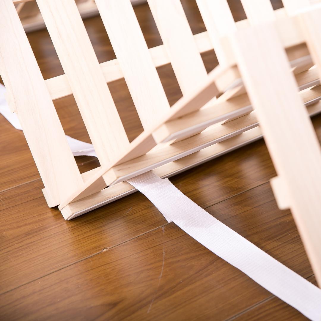 すのこベッド 折りたたみ天然桐 四つ折り ベッドフレーム セミダブル 4折桐木床