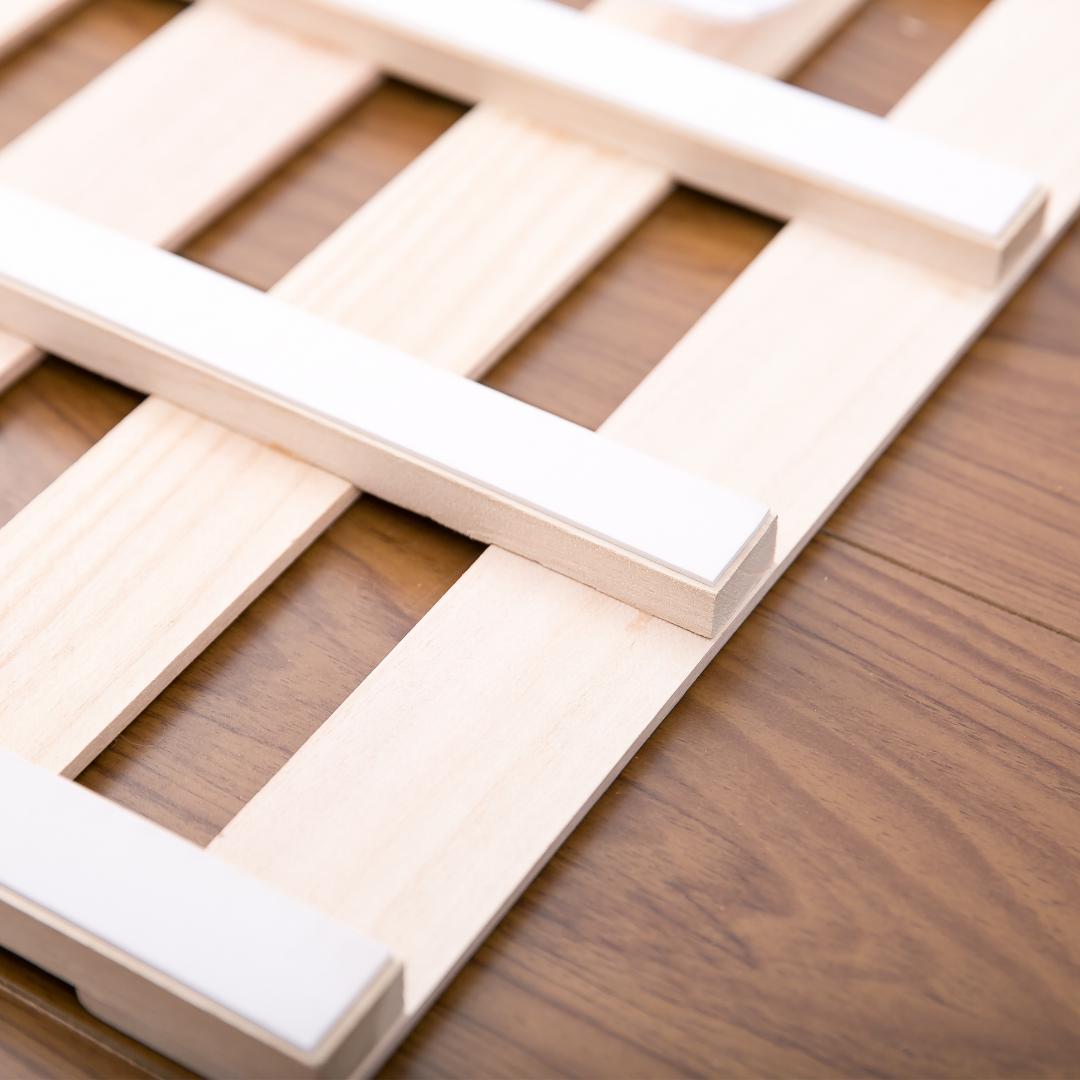 すのこベッド 折りたたみ天然桐 四つ折り ベッドフレーム セミダブル 4折桐木床