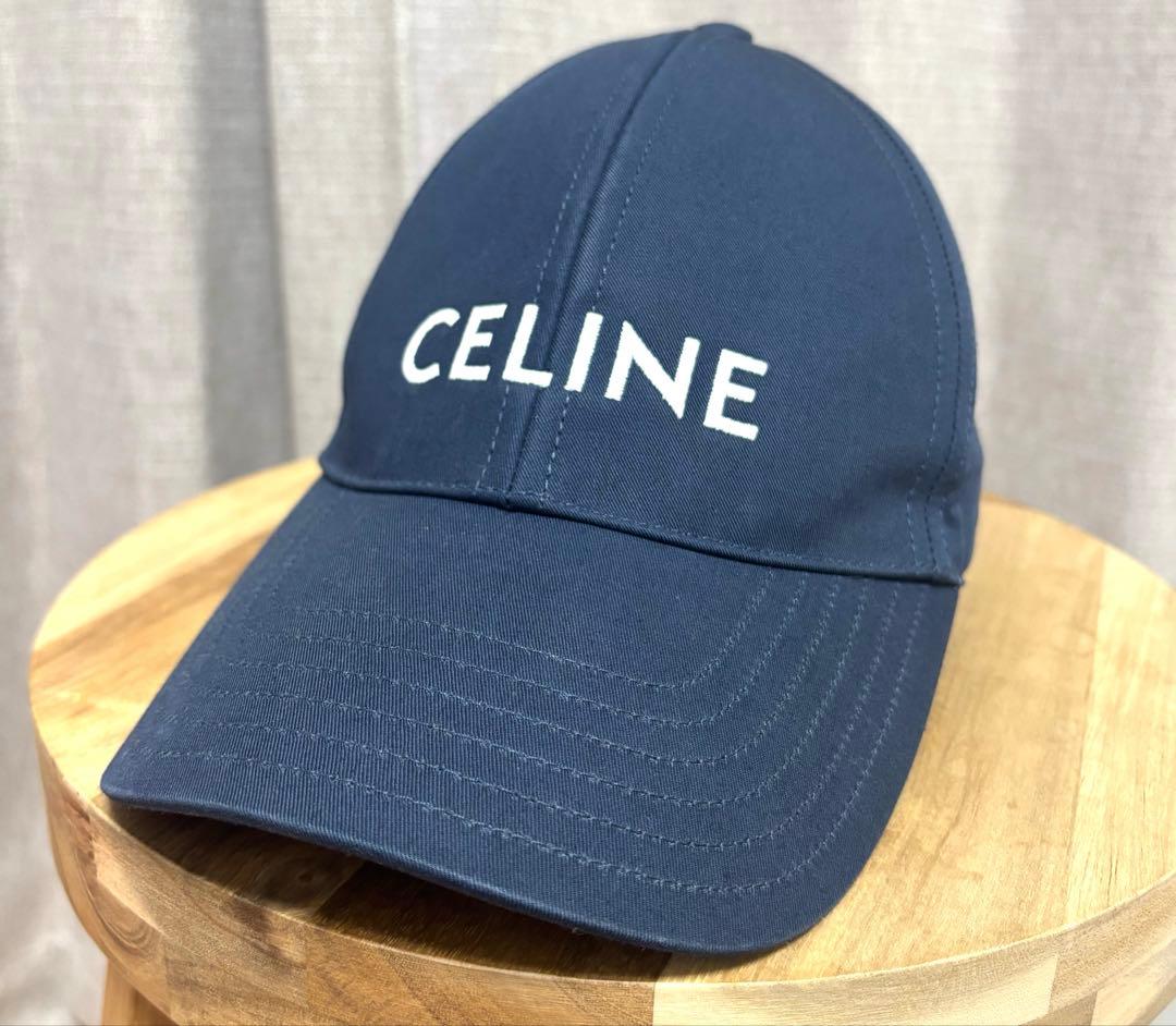 CELINE ネイビー ベースボールキャップ　セリーヌ　Mサイズ