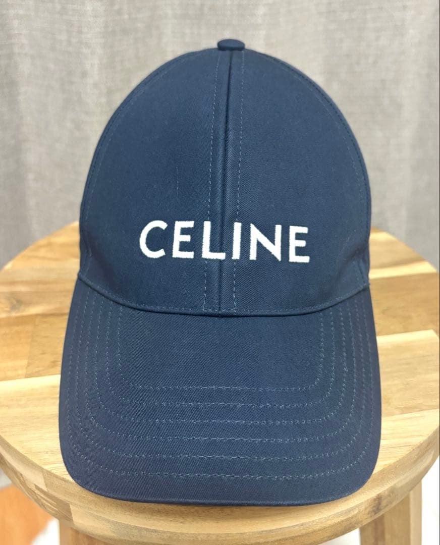CELINE ネイビー ベースボールキャップ　セリーヌ　Mサイズ