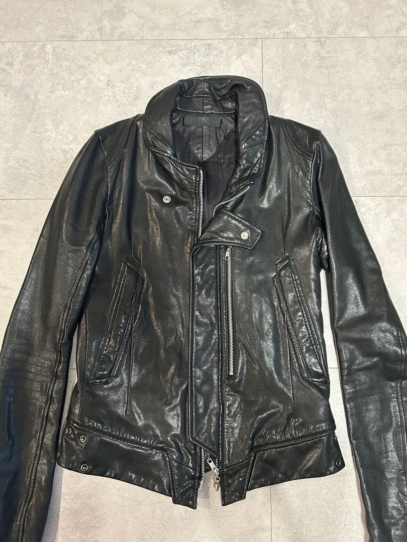EKAM エカム レザージャケット ライダースジャケット ラムレザー ブラック黒