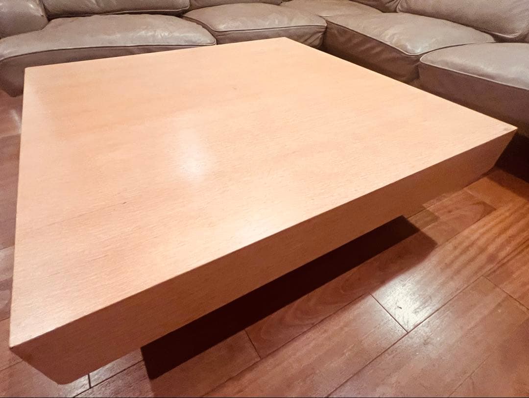 【美品】IDEE イデー スクエア ローテーブル オーク 引き出し付き