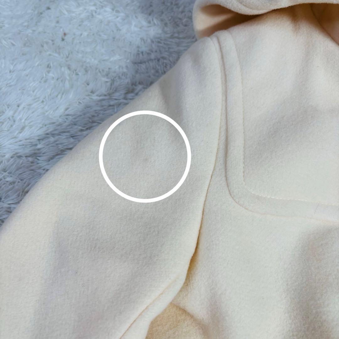 752 マカフィー ロングダッフルコート ウールメルトン アイボリー 34