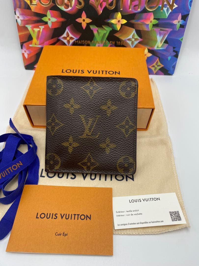 美品 ルイヴィトン モノグラム ポルトフォイユ マルコ 二つ折り財布