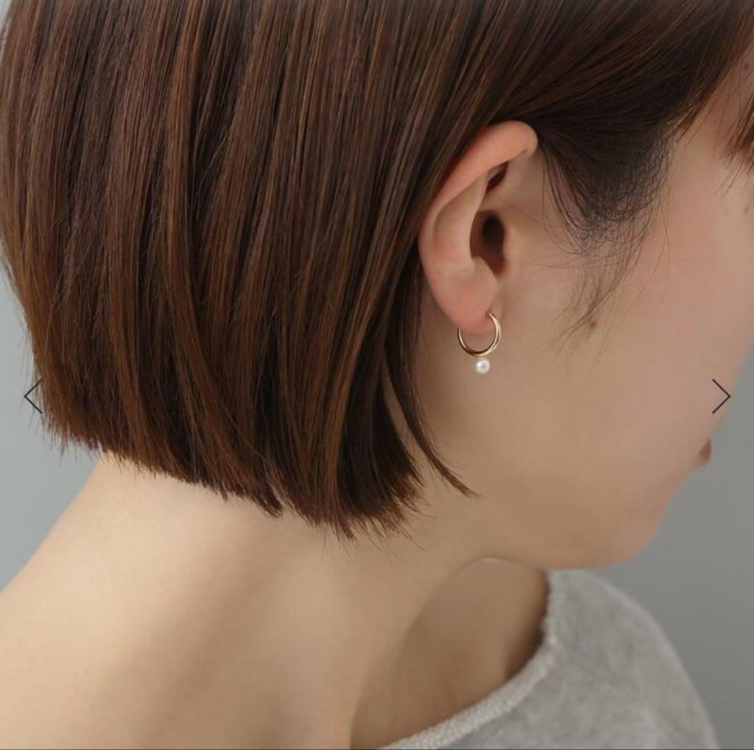 Spick & Span 【lilas】パールフープピアスM K10 限定値下げ