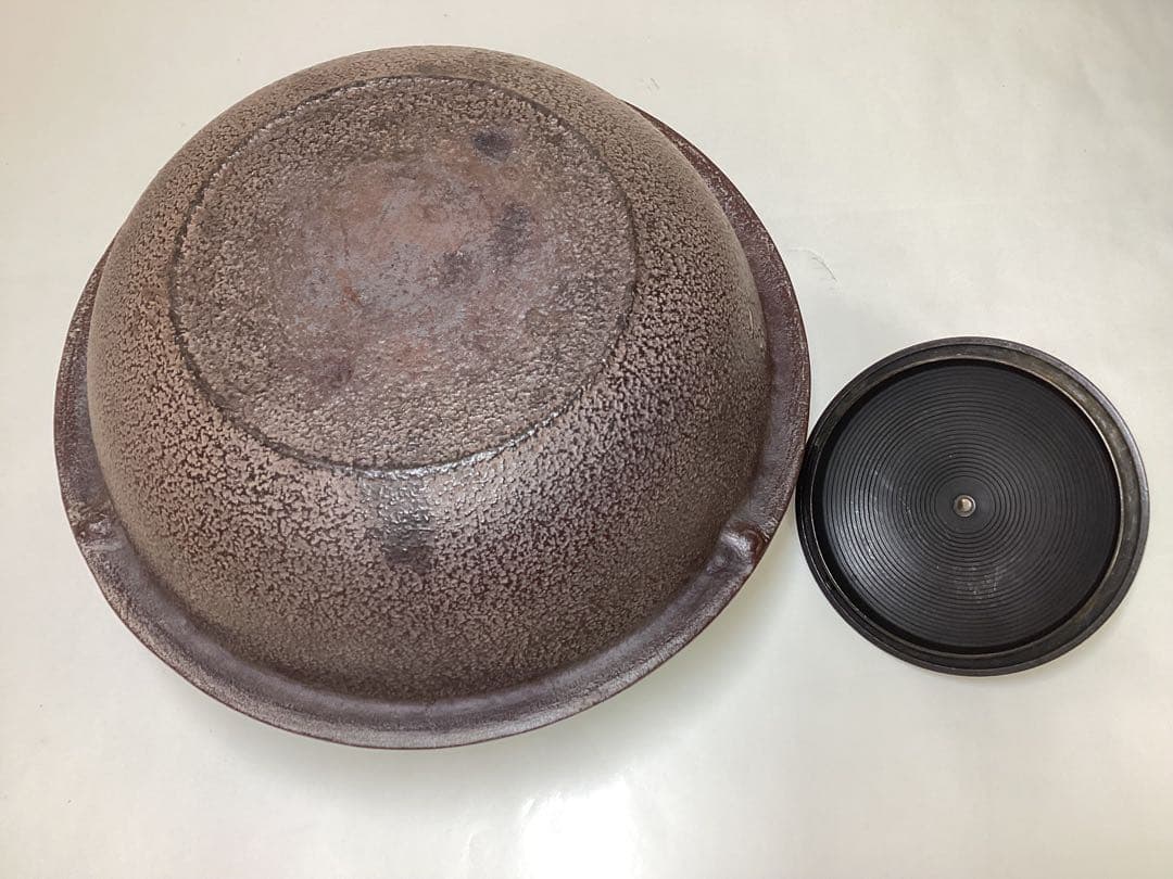 茶道具 古物品 唐銅朝鮮風炉 南鐐つまみ 釜師 高橋敬典 風炉師 金谷浄雲 木箱