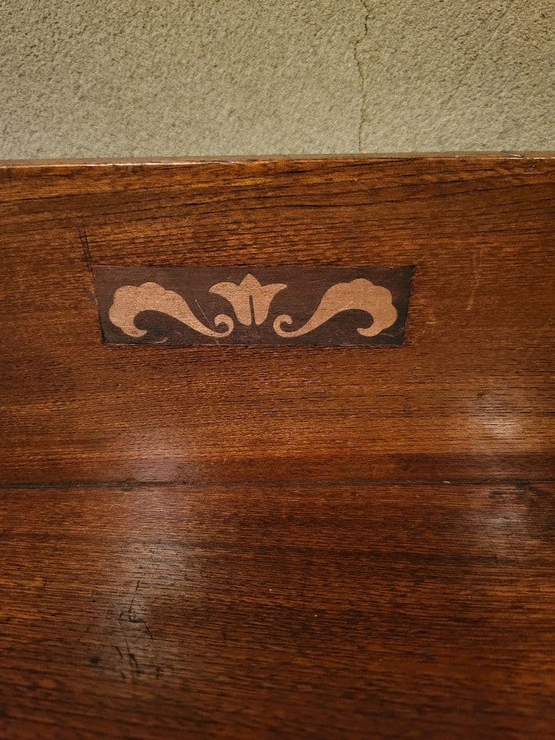 緑 ダイヤガラス　透かし彫り　本棚　本箱　キャビネット　大正ロマン　アンティーク