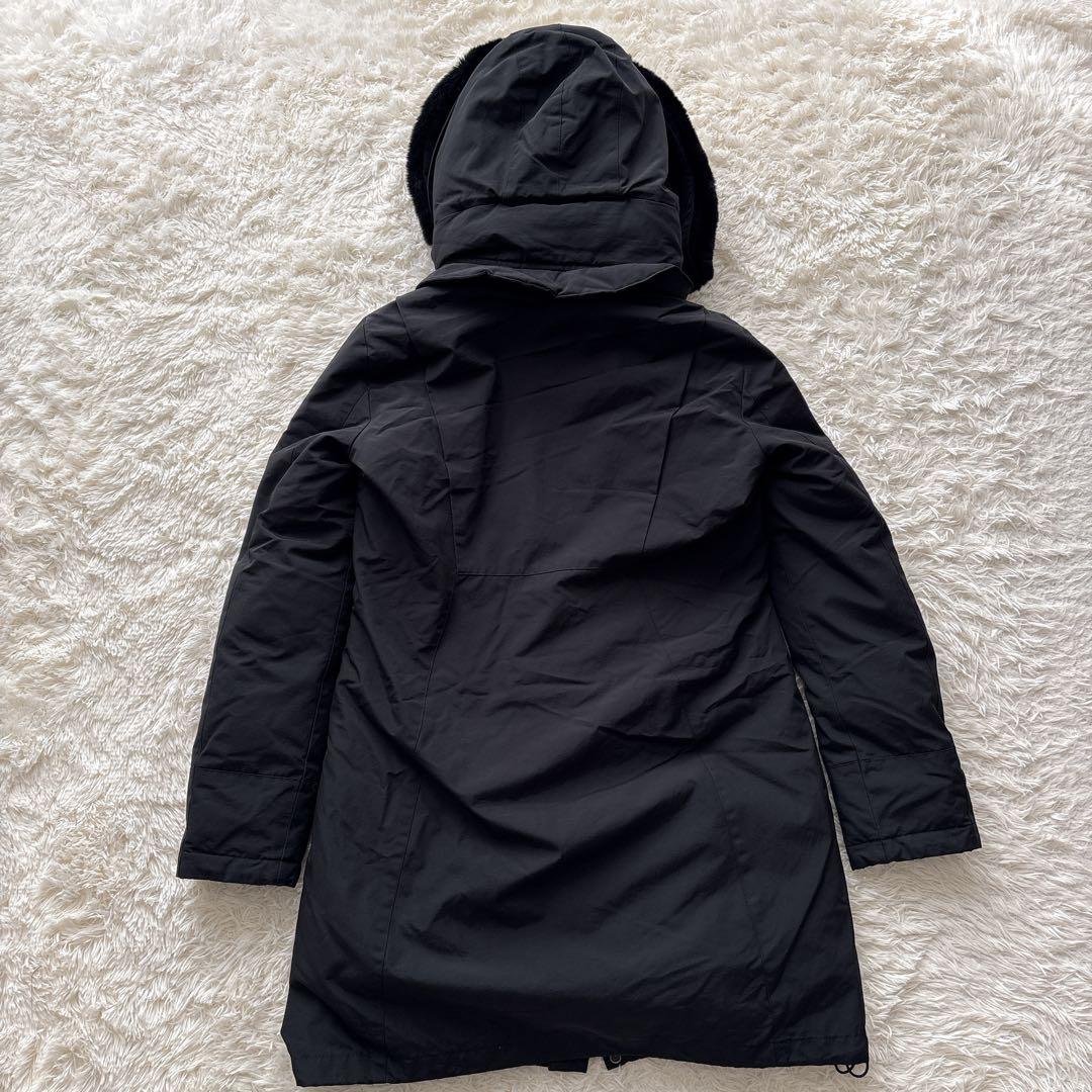 ウールリッチ ボウブリッジ 黒 リアルファー ダウン 3WAY ロングコート S