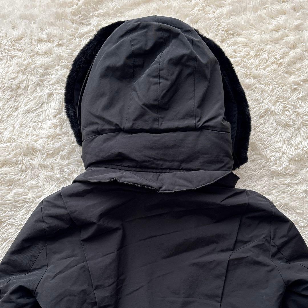 ウールリッチ ボウブリッジ 黒 リアルファー ダウン 3WAY ロングコート S