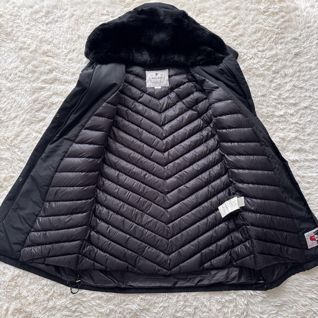 ウールリッチ ボウブリッジ 黒 リアルファー ダウン 3WAY ロングコート S