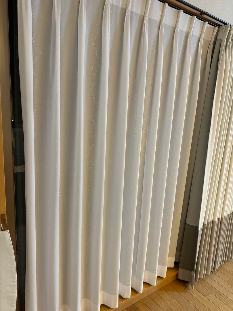 【美品】 KEYUCA カーテン＋レースカーテン 幅285 丈200 ×2