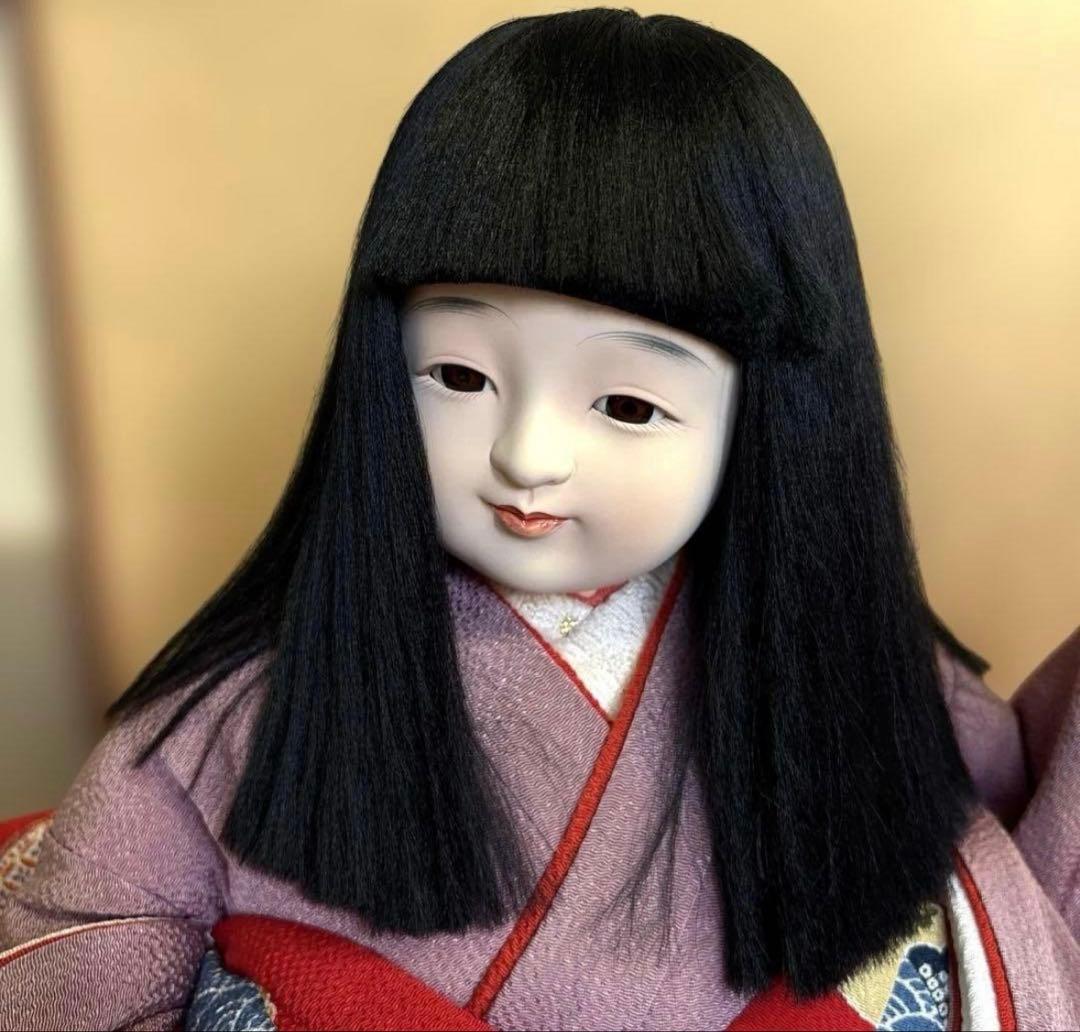 伝統的な市松人形 舞妓市松人形ガラスケース入り　希少