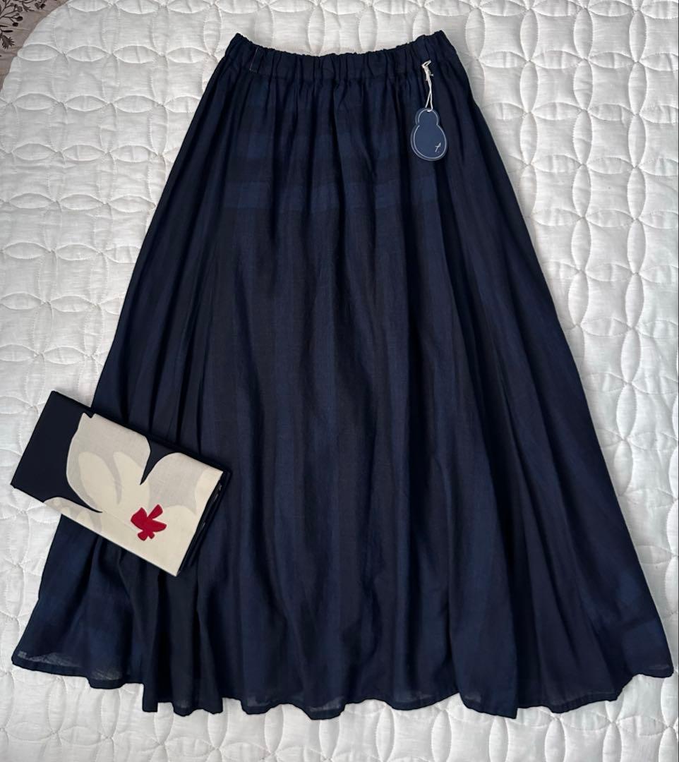 新品未使用 パラスパレス インディゴフレアスカート サイズ0 綿100%風呂敷付