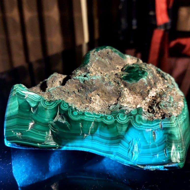 大きなマラカイト原石！ 1㌔超え 部分磨き 96