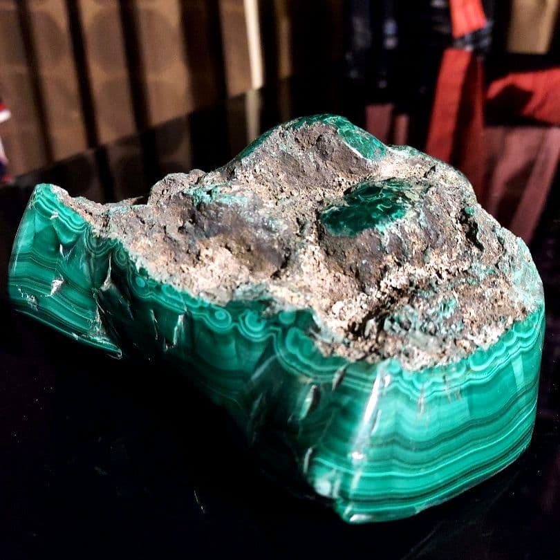 大きなマラカイト原石！ 1㌔超え 部分磨き 96