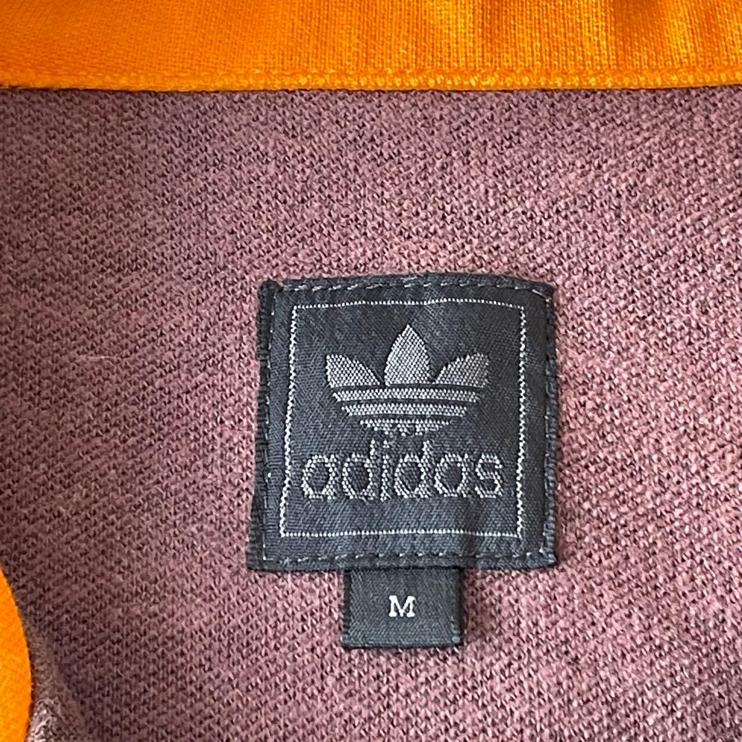 adidas 黒タグ トラックジャケット ブラウン×オレンジ 刺繍ロゴ 万国旗
