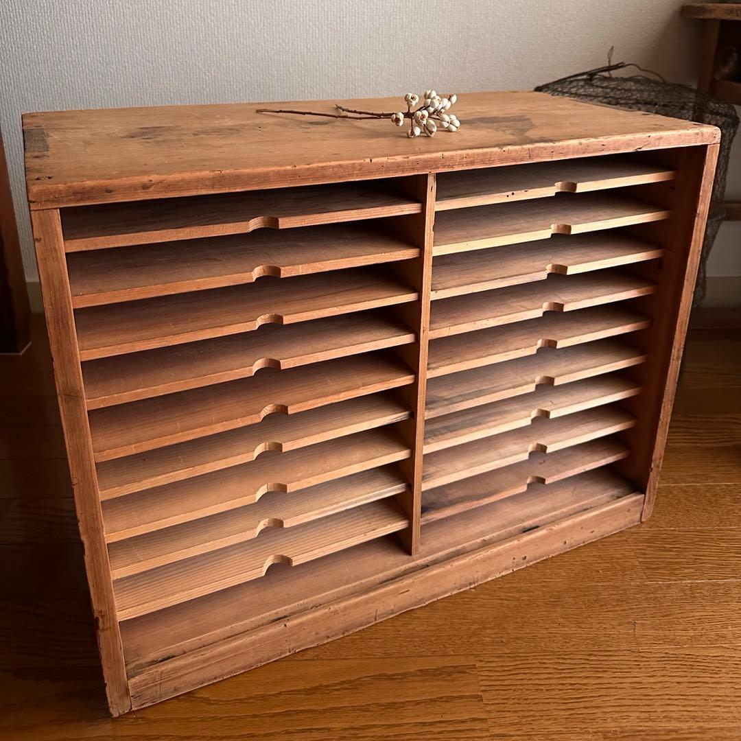 木製　古家具　書類棚　昭和レトロ
