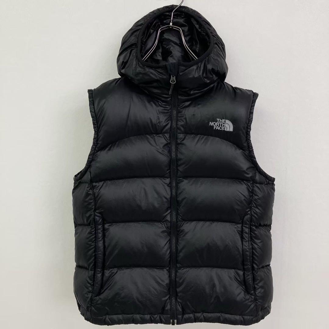 ノースフェイス フードダウンベスト ブラック レディースL