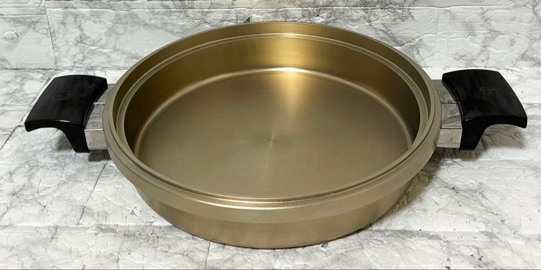 【希少 美品】しばのキッチン 両手鍋 ガラス蓋 最高級ゴールドシリーズ