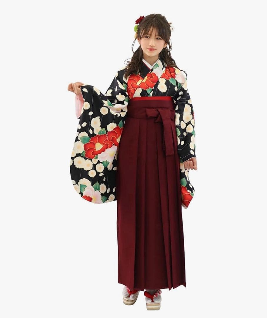 キョウエツ 卒業式 簡易袴セット 大正ロマン椿 160