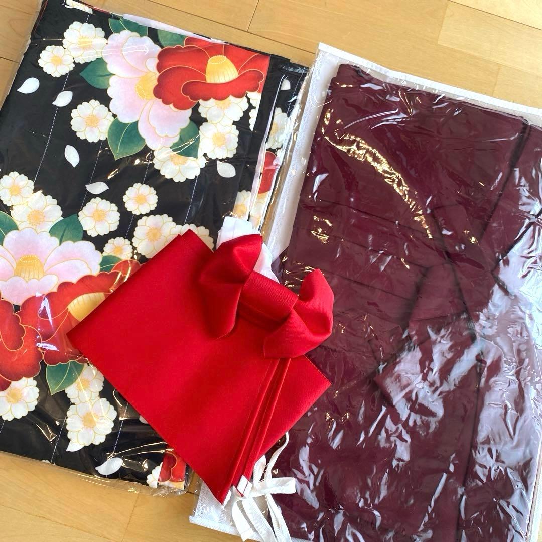 キョウエツ 卒業式 簡易袴セット 大正ロマン椿 160
