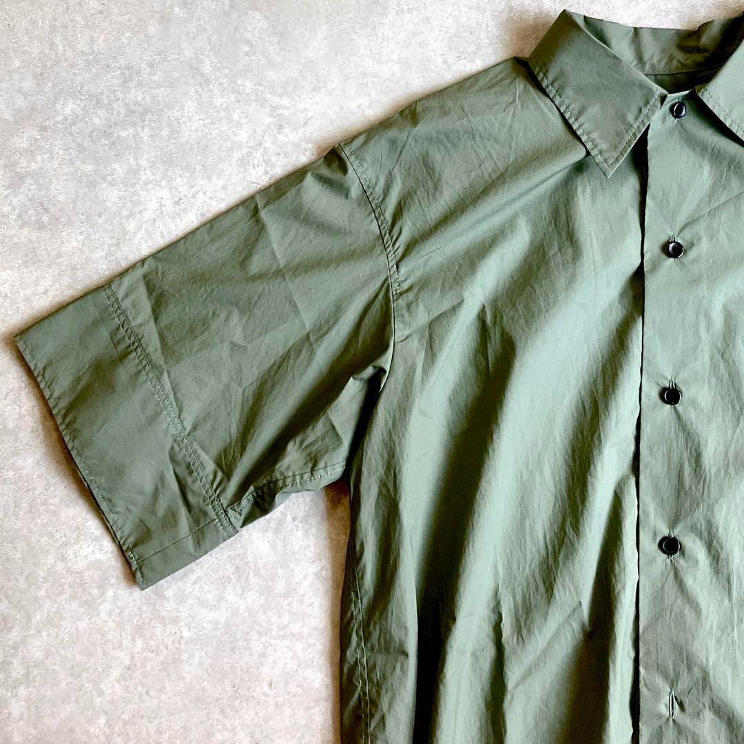 美品 キャバン CABaN コットンタイプライターハーフスリーブシャツ 秋カラー