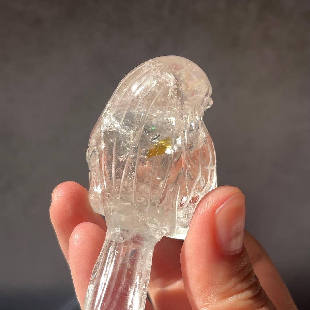 再再販 小鳥シリーズ ライモナイト イン クリアクォーツ