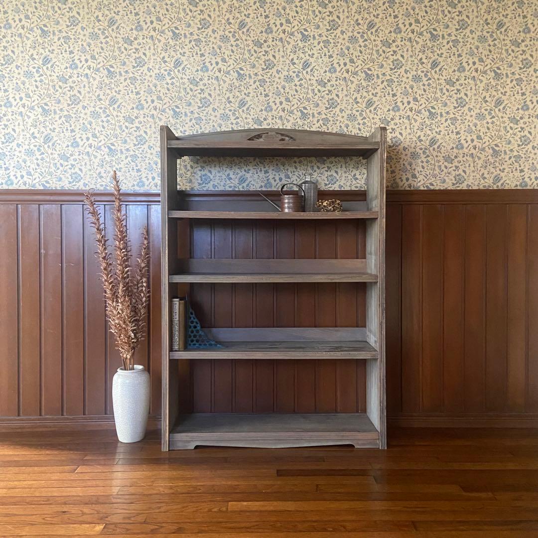 大正ロマン　本棚　アンティーク家具　オープンラック　ビンテージ