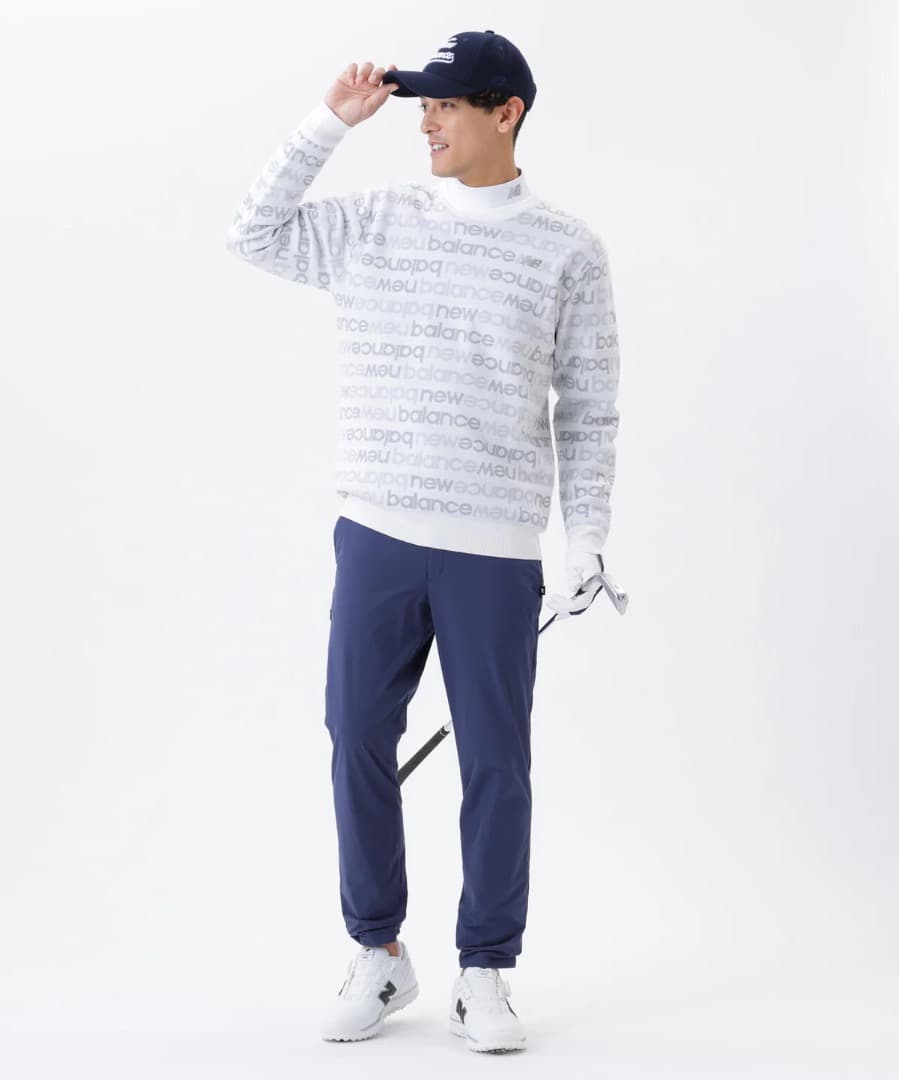 New Balance　アップサイドダウンロゴボーダー　吸湿発熱 ニット【XL】