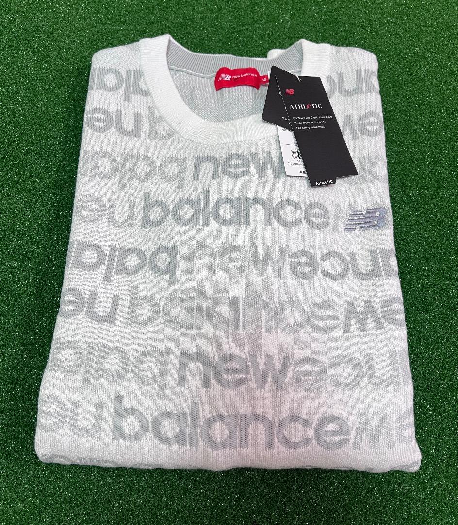 New Balance　アップサイドダウンロゴボーダー　吸湿発熱 ニット【XL】