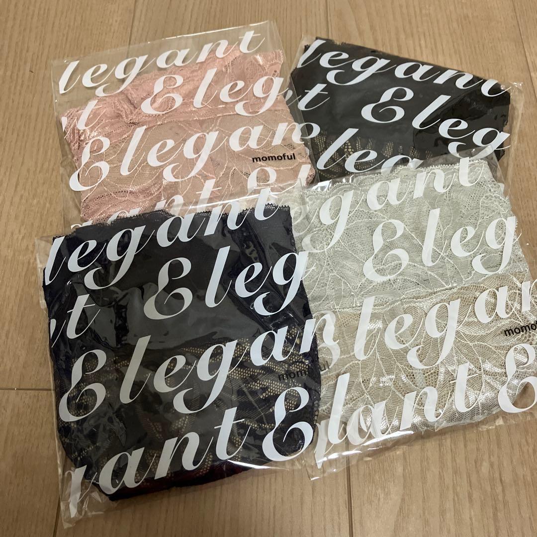 momoful モモフル 吸水ショーツ 4色セット 花柄レース