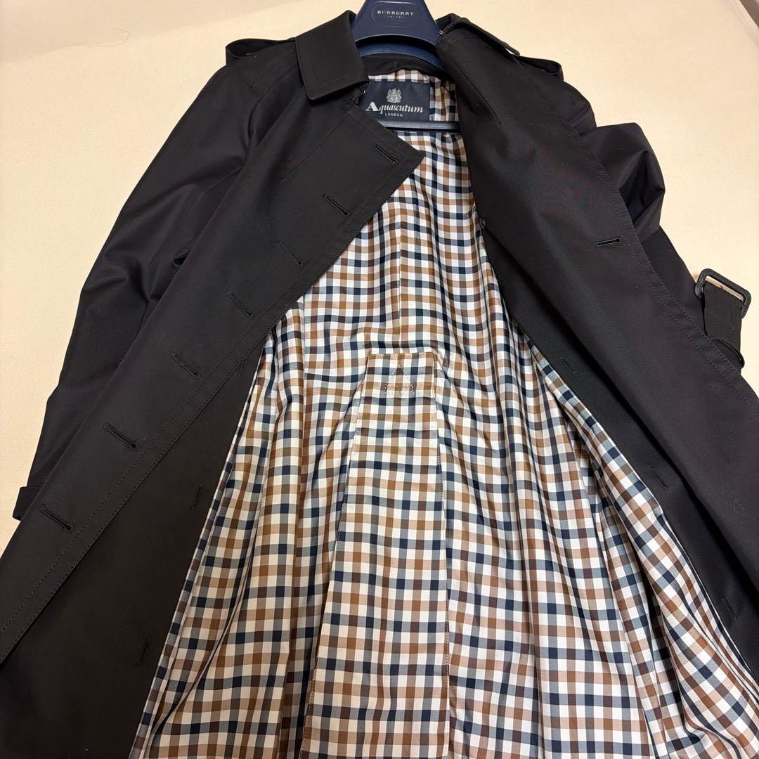 アクアスキュータムトレンチコート サイズ 8チェック裏地